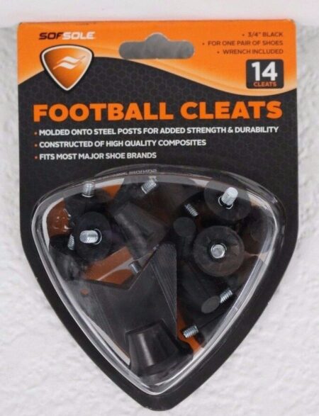 SofSole 0.75" Football Cleats 14 Black