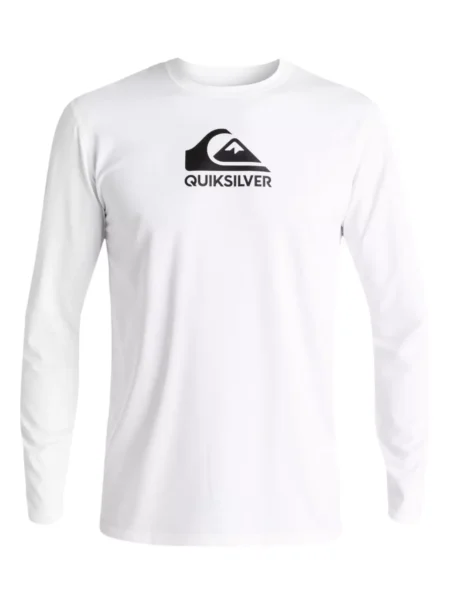 Quiksilver Men's Solid Streak Long Sleeve Rashguard - White