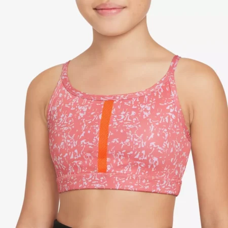 Nike Girls' Dri-FIT Indy Icon Clash Sports Bra - Pink Salt