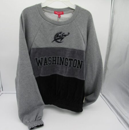 Mitchell & Ness Womens' Wizards Velour Fleece Sweater - Small - Grey