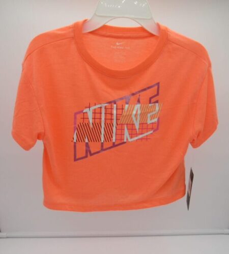Nike Girls' Now You See Graphic T-Shirt - Size 6 - Bright Mango