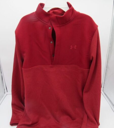 Under Armour Men's Storm Golf Half-Button Sweater Fleece Loose Fit - Medium - Red Velvet