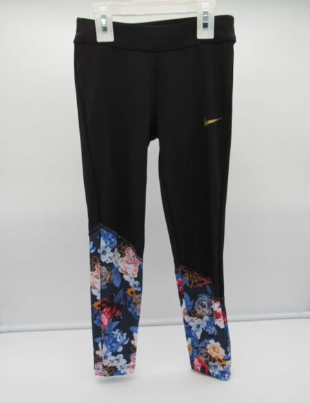 Nike Girls' Leggings - Size 6X - Black w/ Floral Base