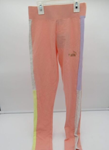 Puma Girls' #1 Logo Fleece Leggings - Medium - Apricot Blush