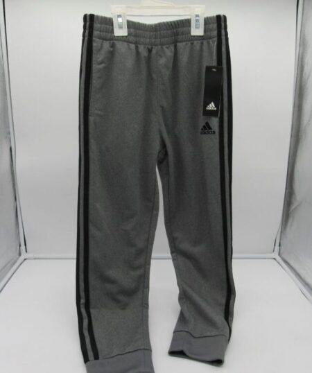 Adidas Boys' 3-Stripe Fleece Pants - Small - Char Grey