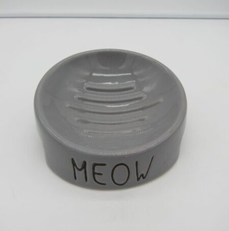 Petrageous Meow Cat Food Bowl 5" - Grey