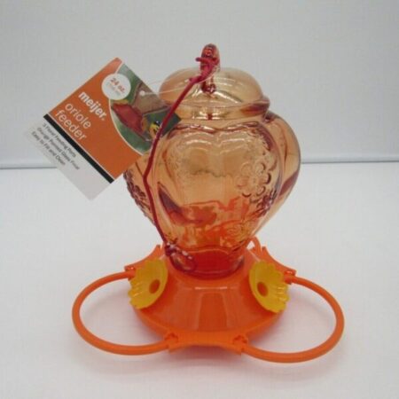 Meijer - Oriole Feeder Orange Painted Glass Finial