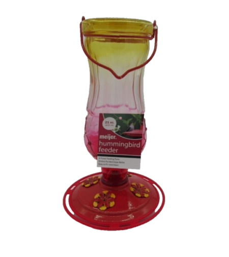 Meijer - Hummingbird Feeder Ombré Painted Glass Bottle