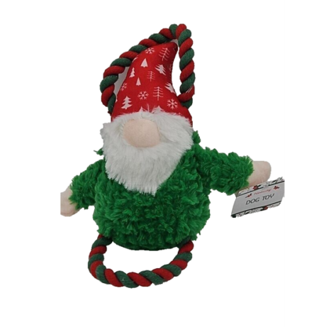 Holiday Gnome Red Hat - Dog Rope Toy