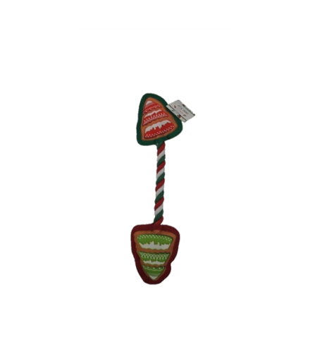 Holiday Rope Dog Toy Gingerbread Trees