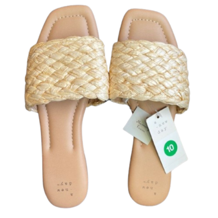 Women's Carissa Slide Sandals - A New Day Almond