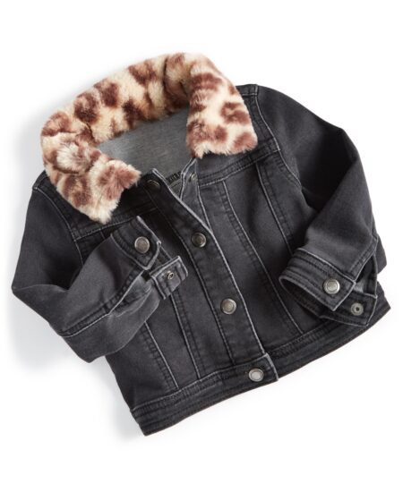 First Impressions Baby Girls Faux Fur Collar Jacket