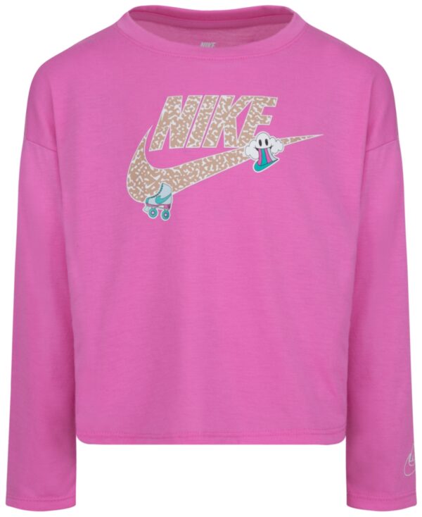 Nike Little Girls Notebook Logo Knit Top