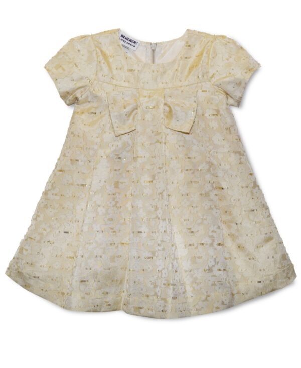 Blueberi Boulevard Baby Girls Bow-Front Shimmering Swing Dress