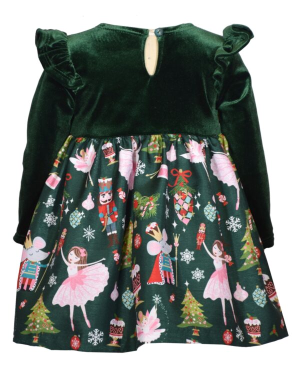 Bonnie Baby Baby Girls Shantung Dress with Side Bow - Image 2