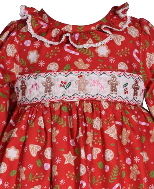 Bonnie Baby Baby Girls Long Sleeve Gingerbread Dress - Image 2