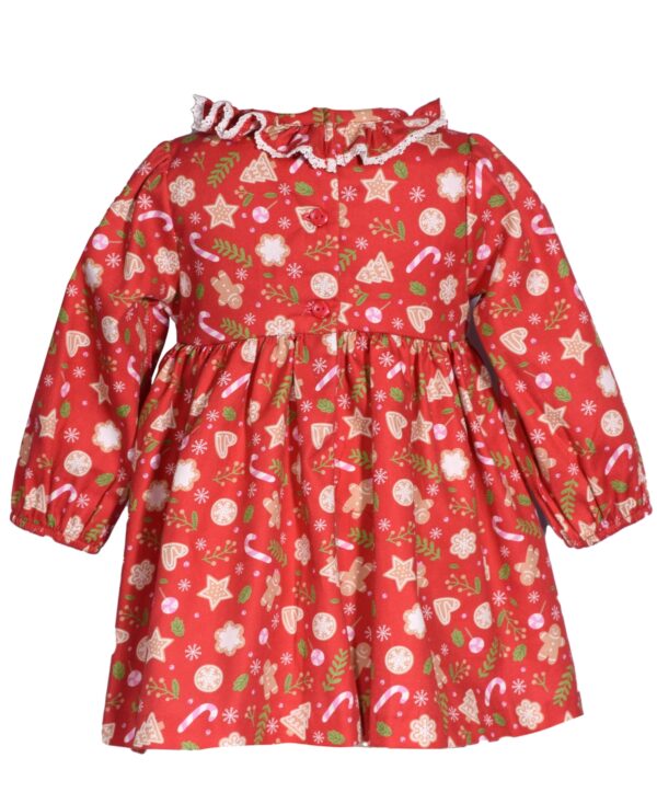 Bonnie Baby Baby Girls Long Sleeve Gingerbread Dress - Image 3