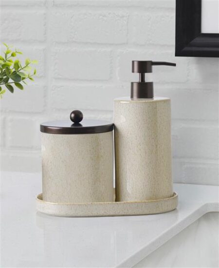 Lavender and Sage Speckled Bathroom Accessory Set