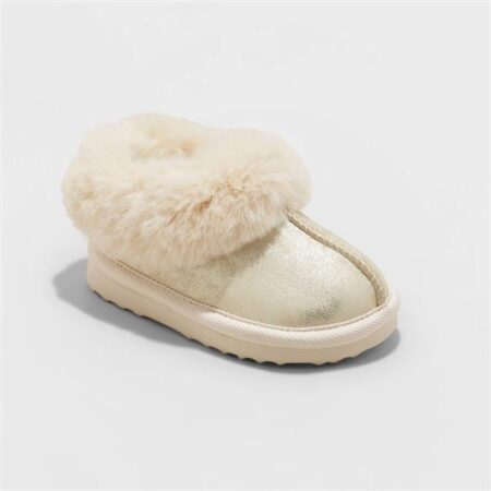 Cat & Jack® Toddler Callie Faux Fur Cuff Bootie Slippers