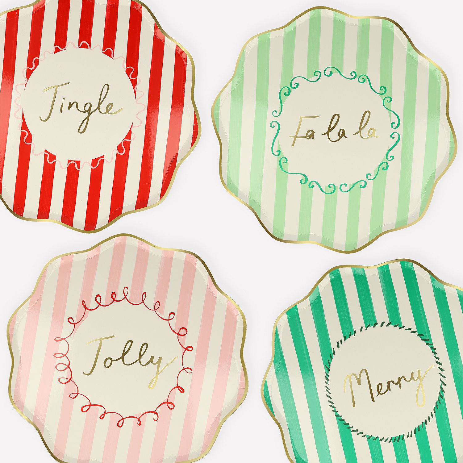 Meri Meri Jolly Stripe Paper Dinner Plates (8 Count)