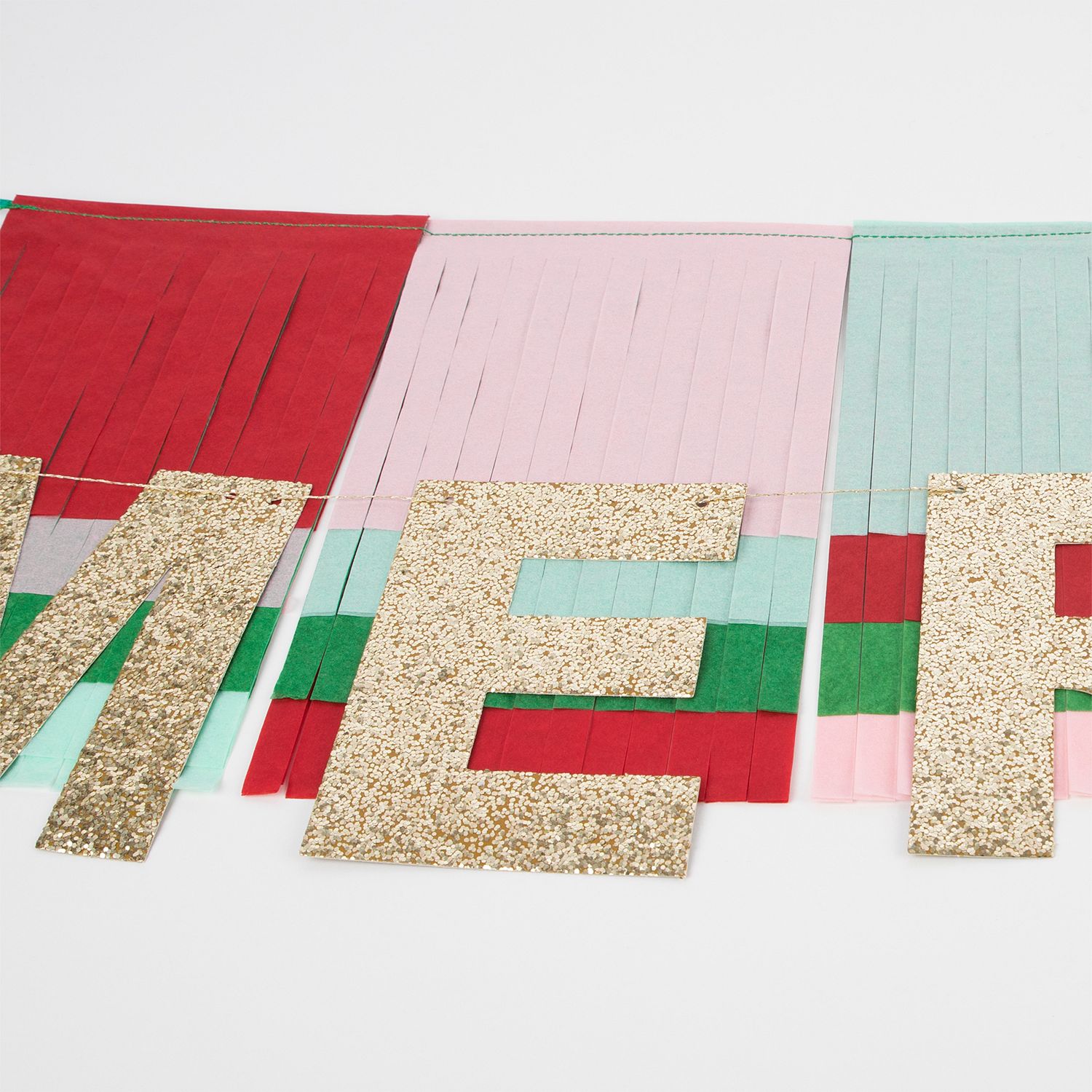 Meri Meri Merry Christmas Fringe Garland Banner - Image 2