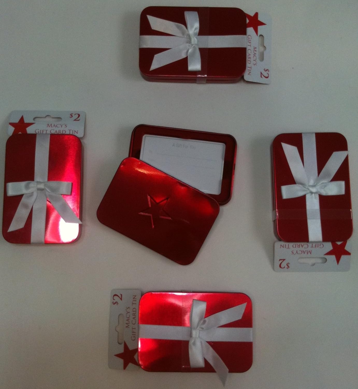 Macy's Red Gift Card Tins (Set of 6)