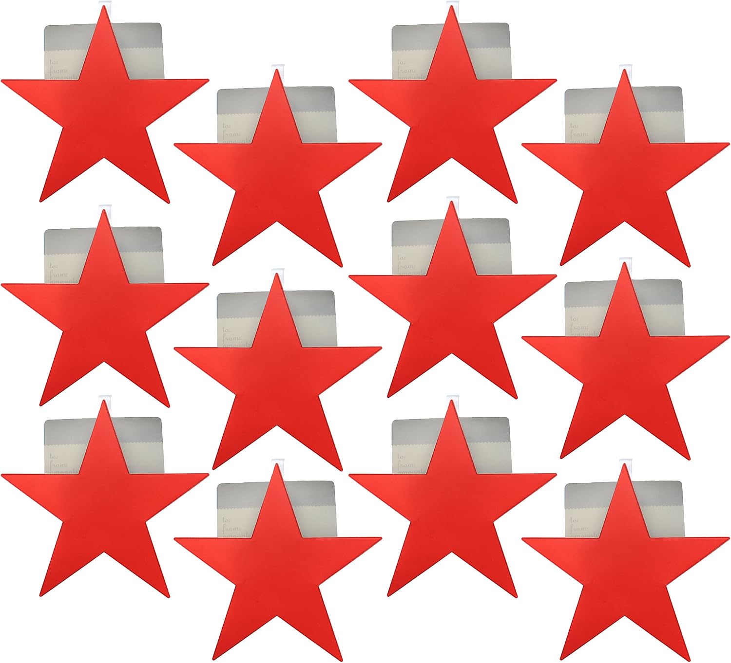 Macy's Give-a-Gift Red Star Ornament-Style Hanging Gift Card Holders (Set of 12) - Image 2