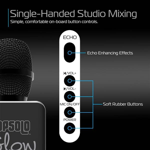 PopSolo Glow Wireless LED Bluetooth Karaoke Microphone - Image 5