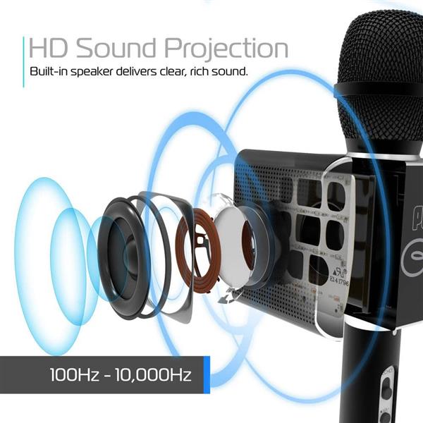 PopSolo Glow Wireless LED Bluetooth Karaoke Microphone - Image 8